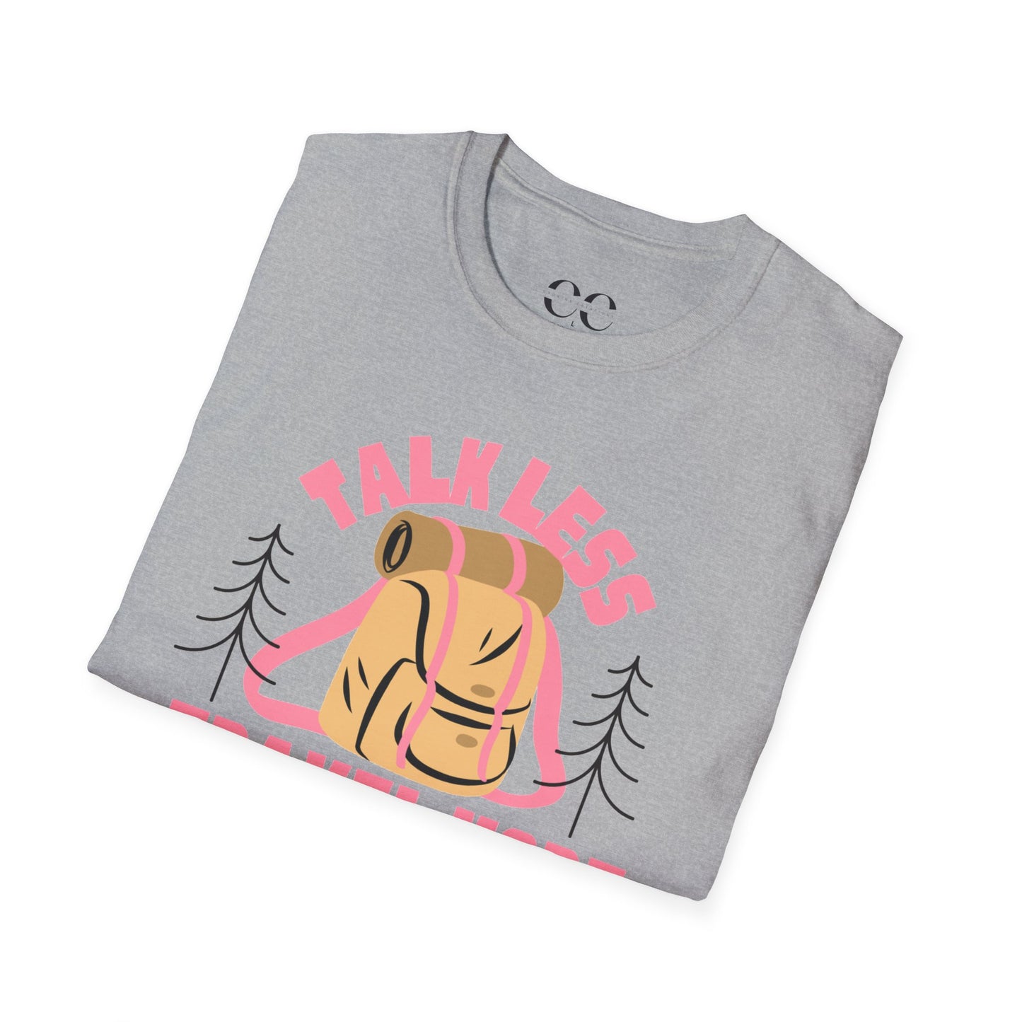 Womens Tshirt- Talk Less Travel More- Pink