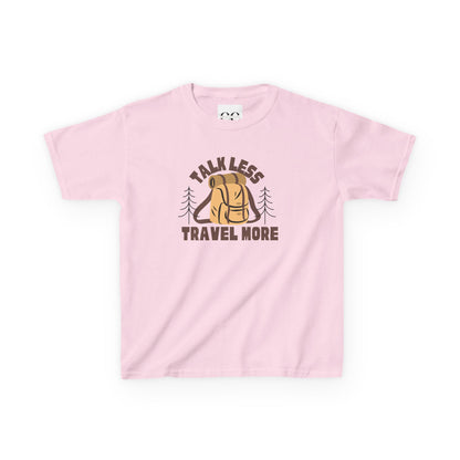 Kids Tee- Talk Less Travel More- Brown
