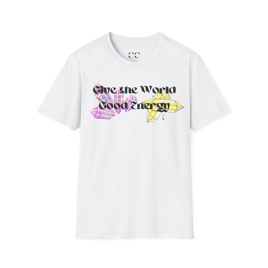 Womens Give the World Good Energy Graphic T-Shirt