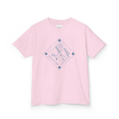 Kids Tee- Adventure Awaits Me- Blue