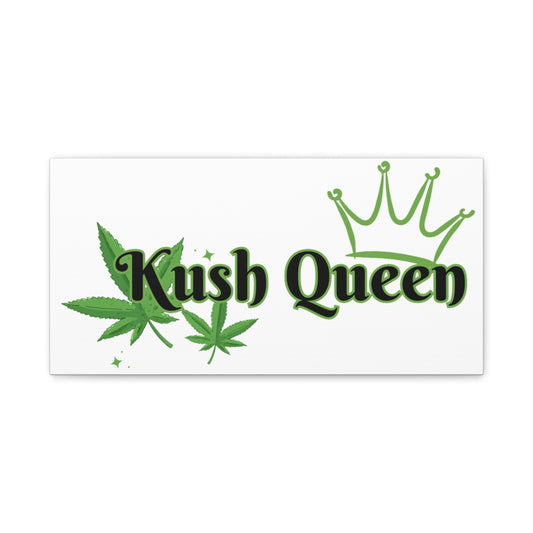 Kush Queen Matte Canvas Art, Cannabis Wall Decor, Stoner Home Decor, Greenery Wall Art, Gift for Her, High Vibe Artwork