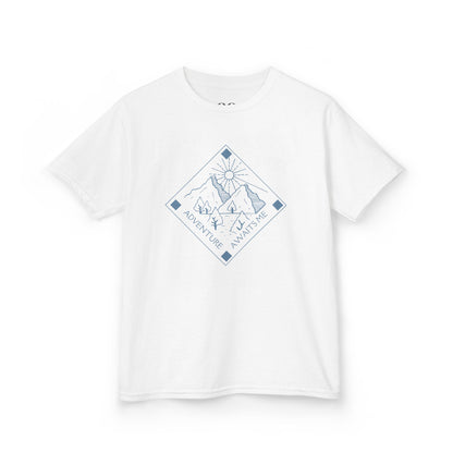 Kids Tee- Adventure Awaits Me- Blue