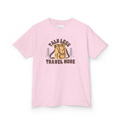 Kids Tee- Talk Less Travel More- Brown