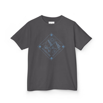 Kids Tee- Adventure Awaits Me- Blue