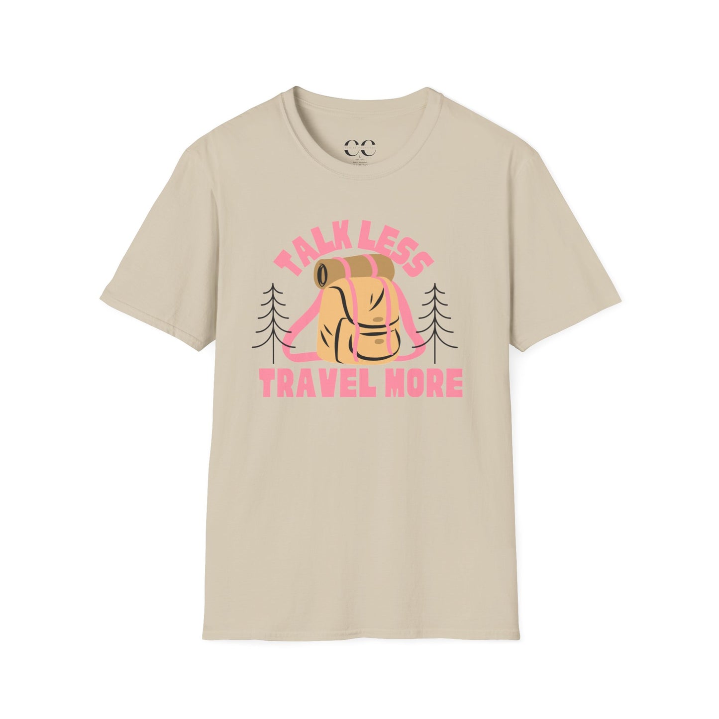 Womens Tshirt- Talk Less Travel More- Pink