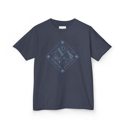 Kids Tee- Adventure Awaits Me- Blue