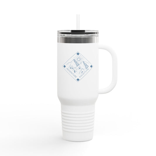 Travel Mug Adventure Companion: Insulated Travel Mug for Hiking, Camping, Picnics, Everyday Use, Personalized Gift