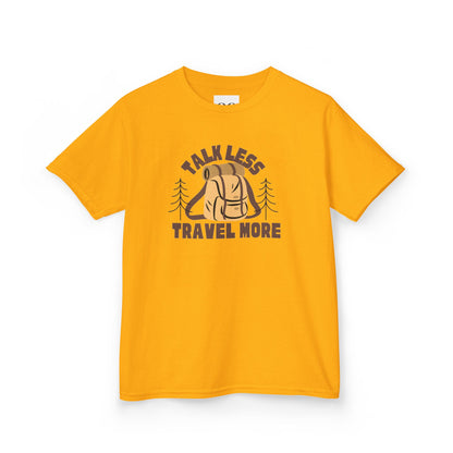Kids Tee- Talk Less Travel More- Brown