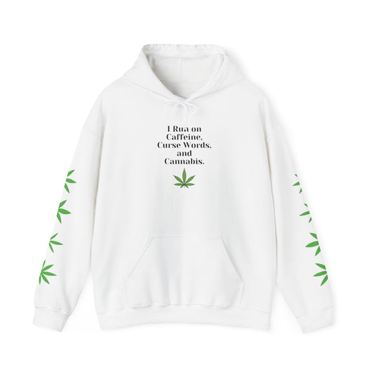 Unisex Heavy Blend™ Hooded Sweatshirt- I run on caffeine, curse words, and cannabis