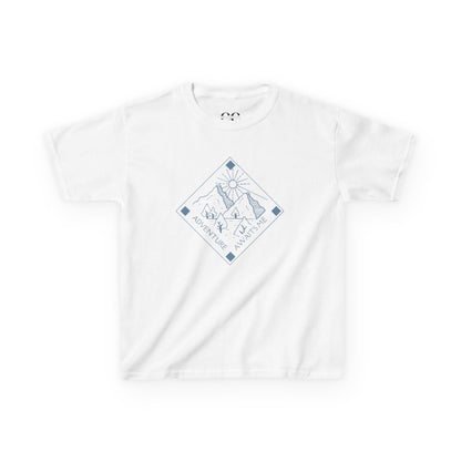 Kids Tee- Adventure Awaits Me- Blue