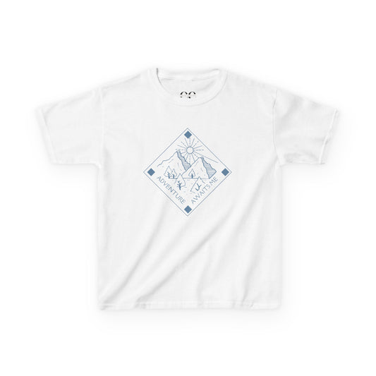 Kids Tee- Adventure Awaits Me- Blue