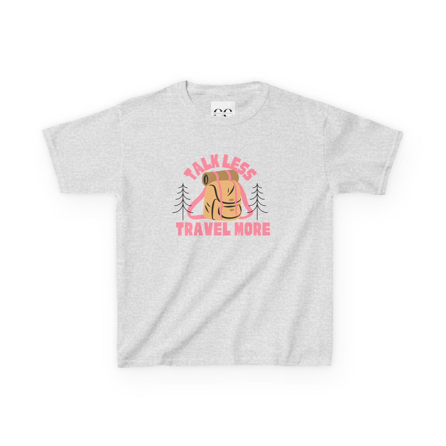 Kids Tee - talk less travel more- Pink