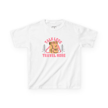 Kids Tee - talk less travel more- Pink