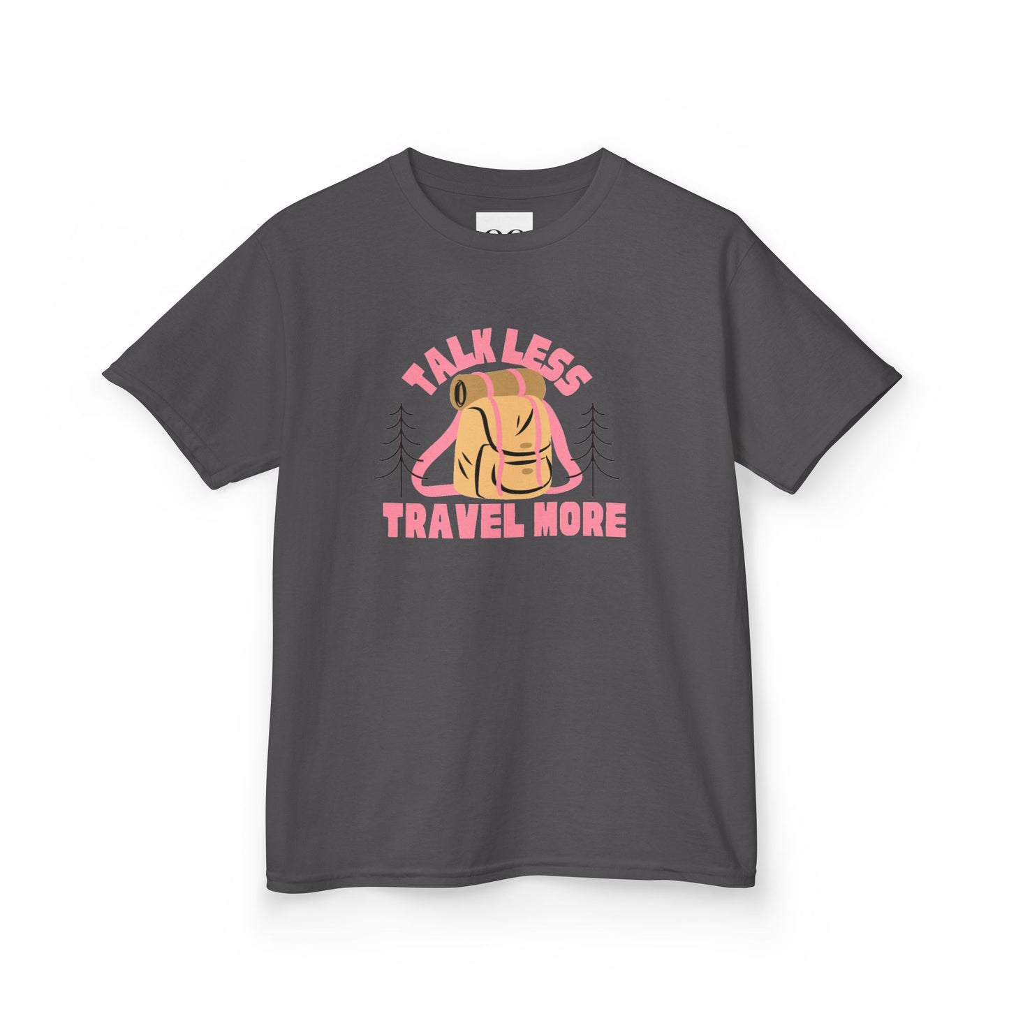 Kids Tee - talk less travel more- Pink