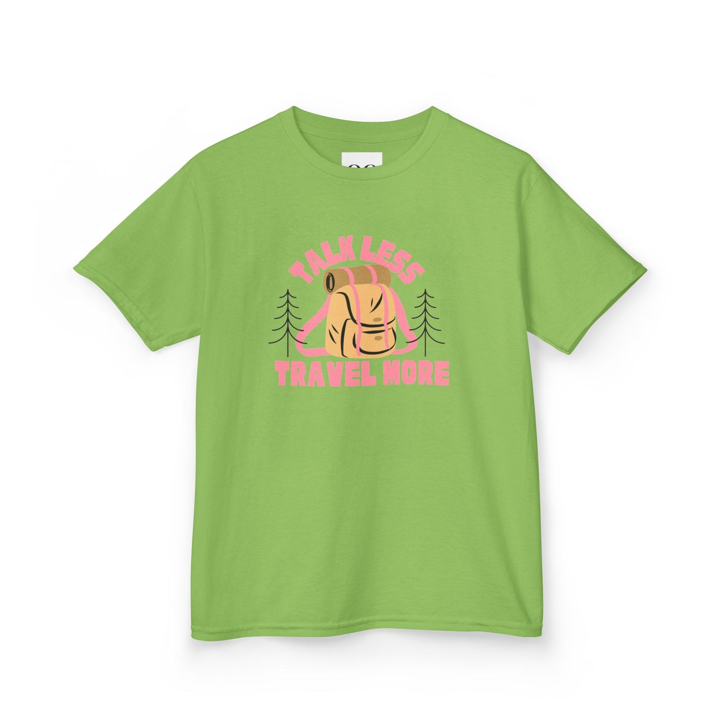 Kids Tee - talk less travel more- Pink