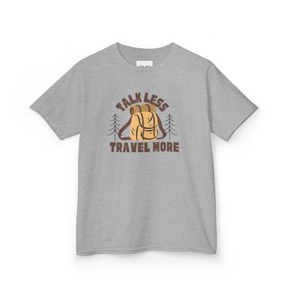 Kids Tee- Talk Less Travel More- Brown
