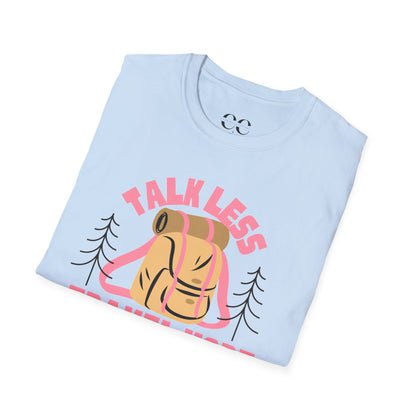 Womens Tshirt- Talk Less Travel More- Pink