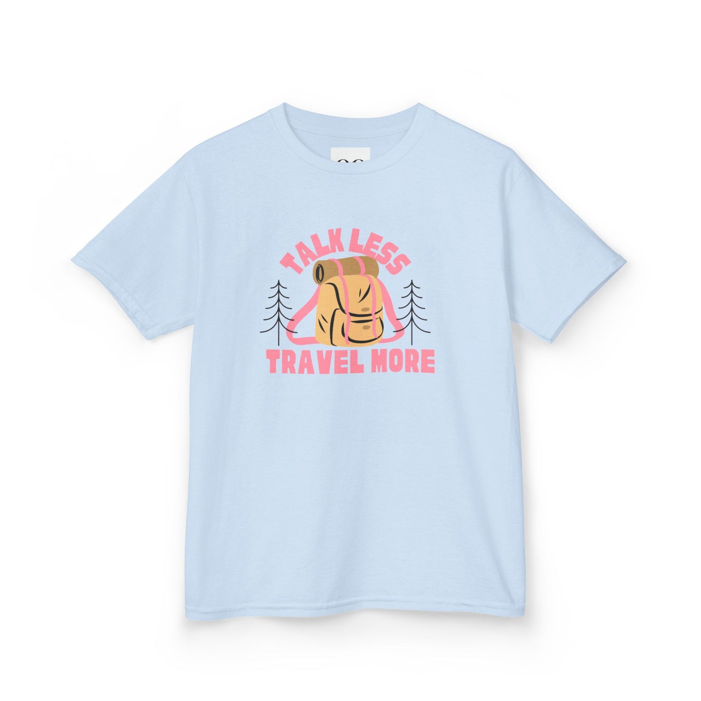 Kids Tee - talk less travel more- Pink