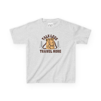 Kids Tee- Talk Less Travel More- Brown