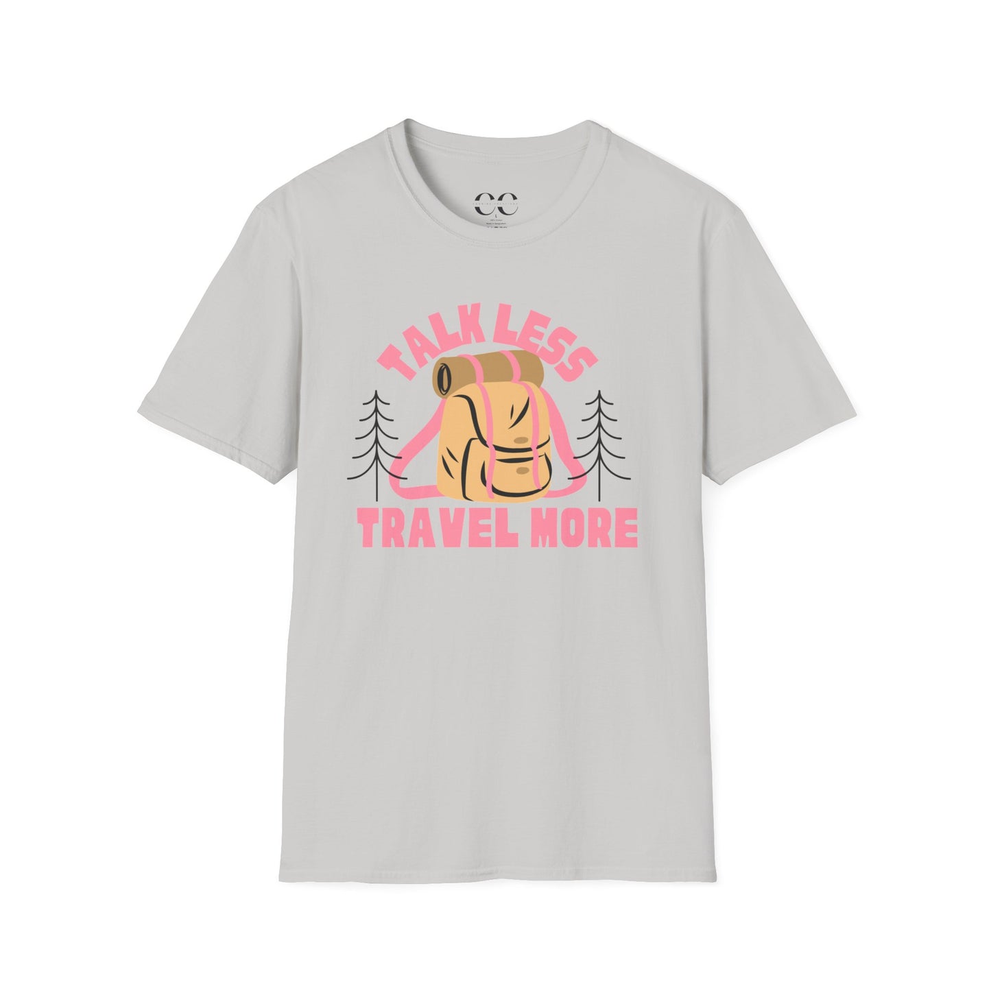 Womens Tshirt- Talk Less Travel More- Pink