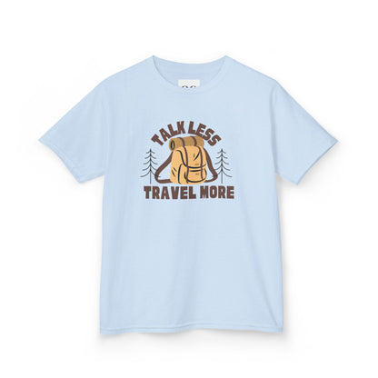 Kids Tee- Talk Less Travel More- Brown