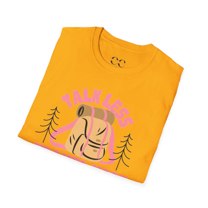 Womens Tshirt- Talk Less Travel More- Pink