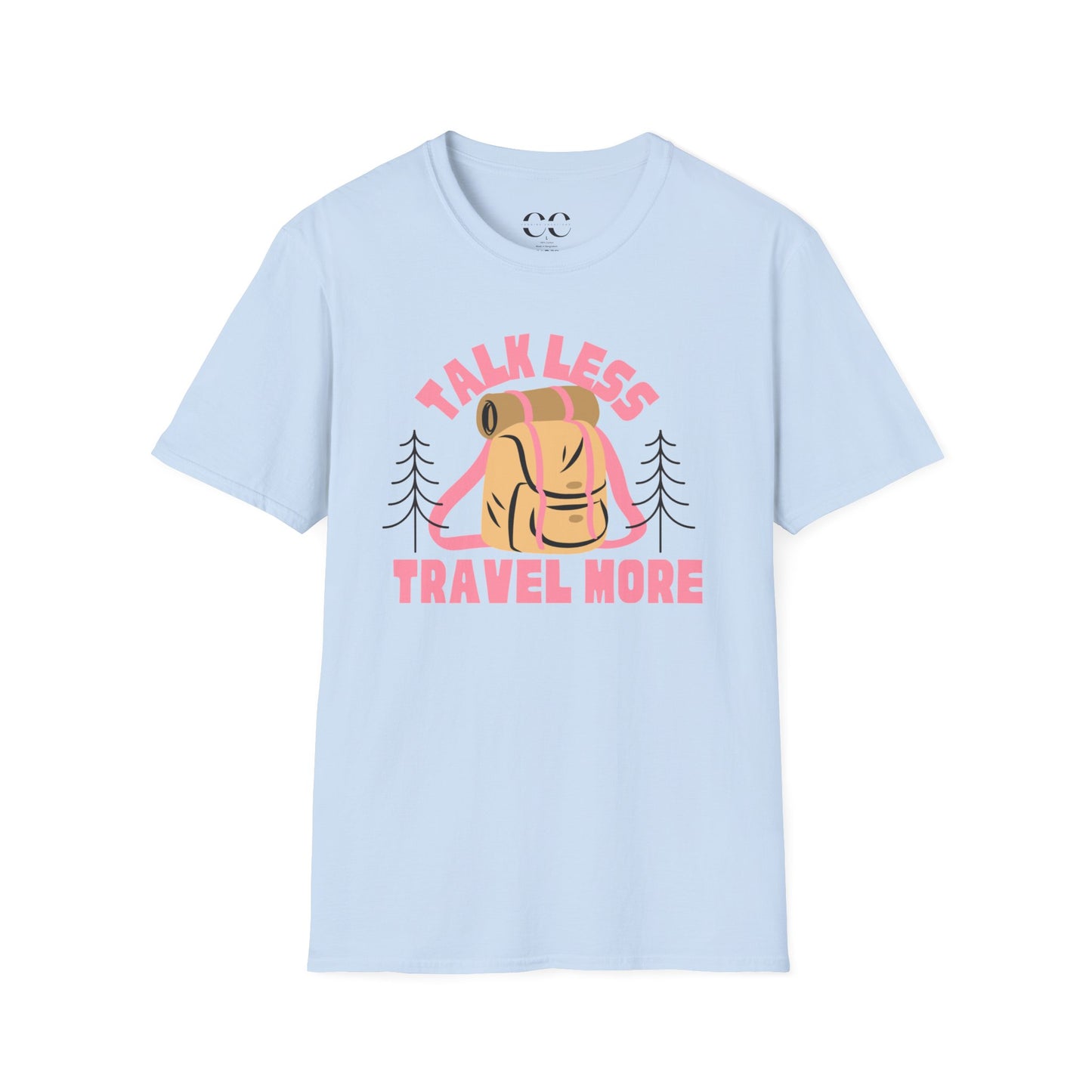 Womens Tshirt- Talk Less Travel More- Pink