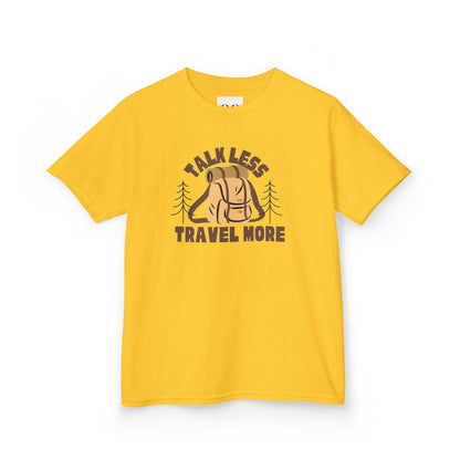 Kids Tee- Talk Less Travel More- Brown