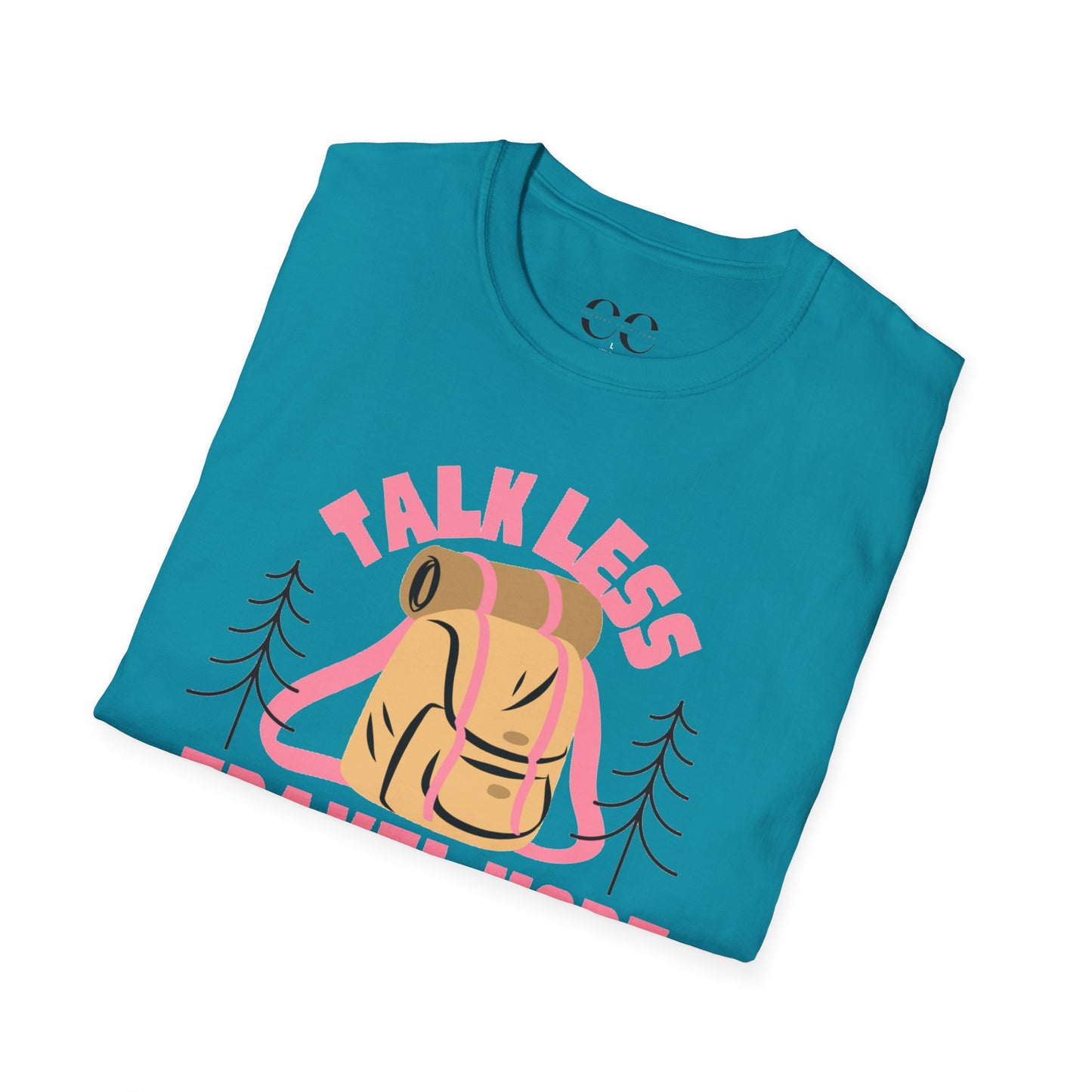 Womens Tshirt- Talk Less Travel More- Pink
