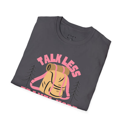 Womens Tshirt- Talk Less Travel More- Pink