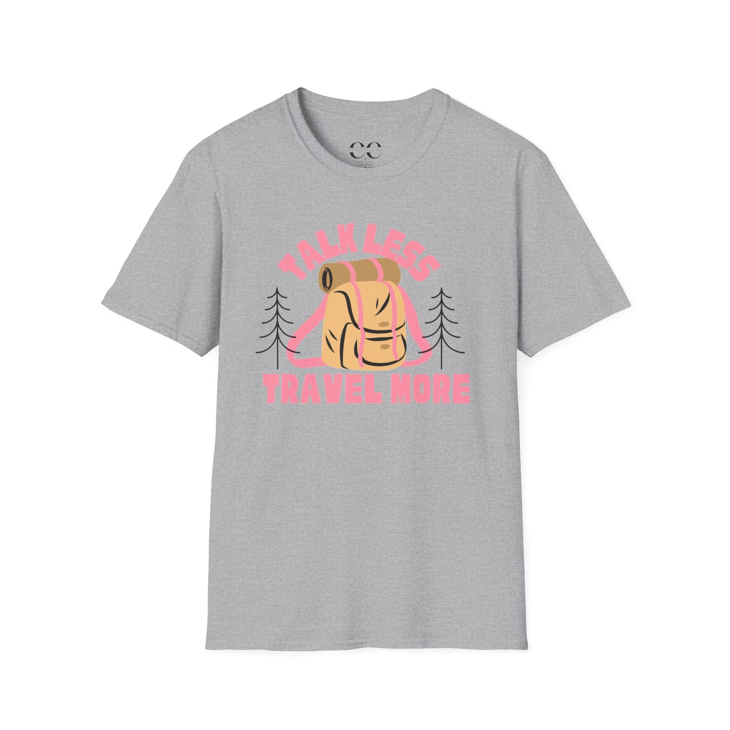 Womens Tshirt- Talk Less Travel More- Pink