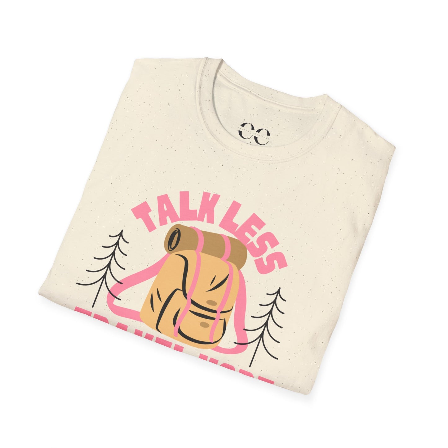 Womens Tshirt- Talk Less Travel More- Pink