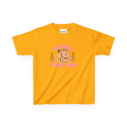 Kids Tee - talk less travel more- Pink